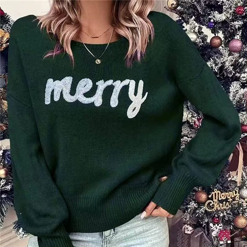 Yolanda merry print christmas knit jumper – image 2