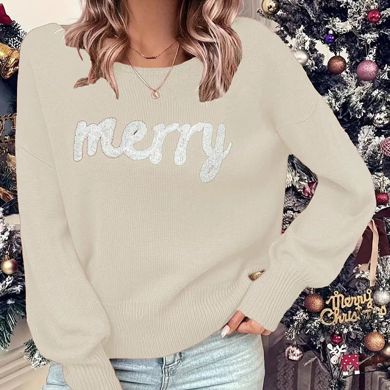 Yolanda merry print christmas knit jumper – image 3