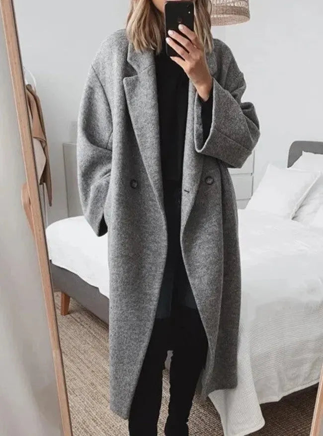 Martha oversized long coat with lapels