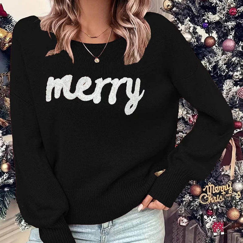 Yolanda merry print christmas knit jumper – image 4