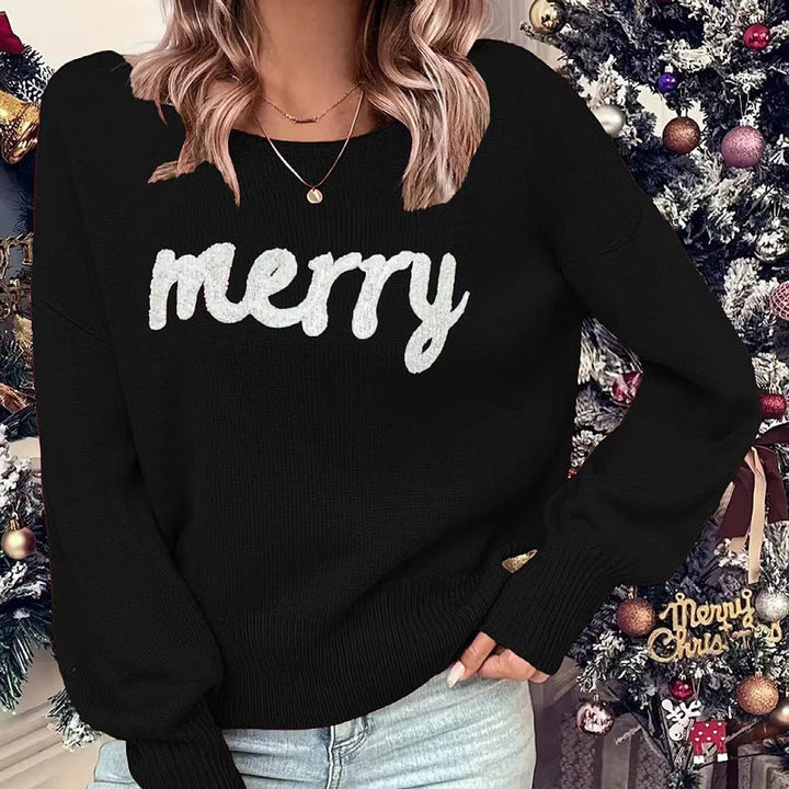 Yolanda merry print christmas knit jumper – image 4