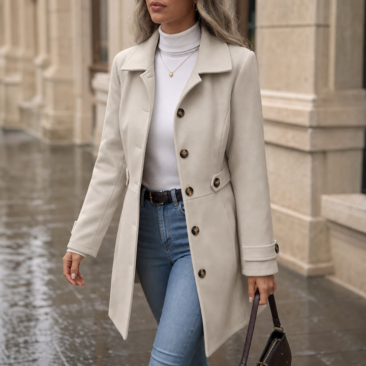 Clarabel belted tailored trench coat