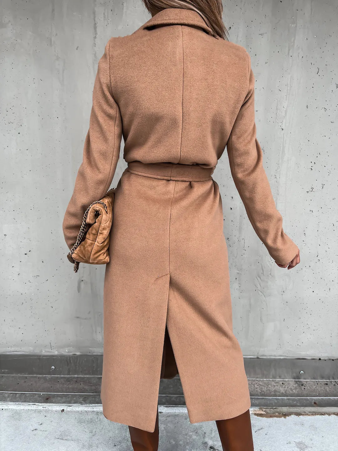 Albane belted wrap coat with notch lapels – image 9