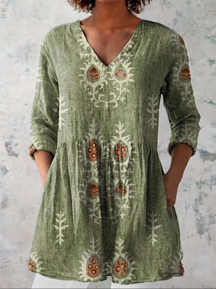 Celestia longline V neck blouse – image 2