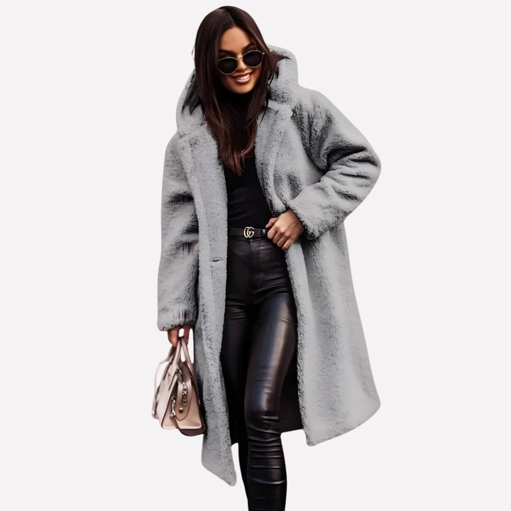 Gemma Elegant Hooded Button Front Coat - image 10