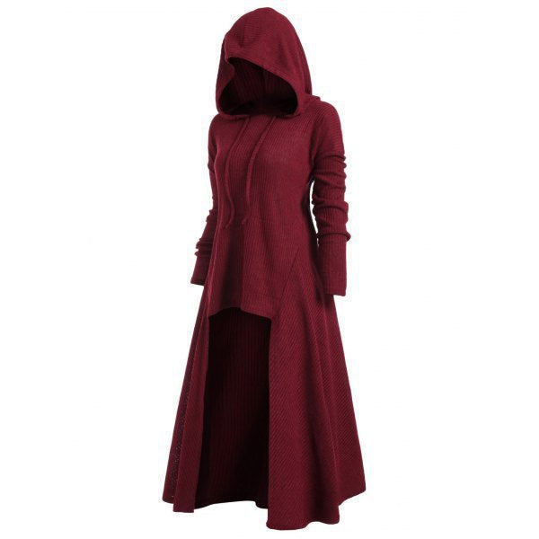 Annika hooded knit coat with flared hem