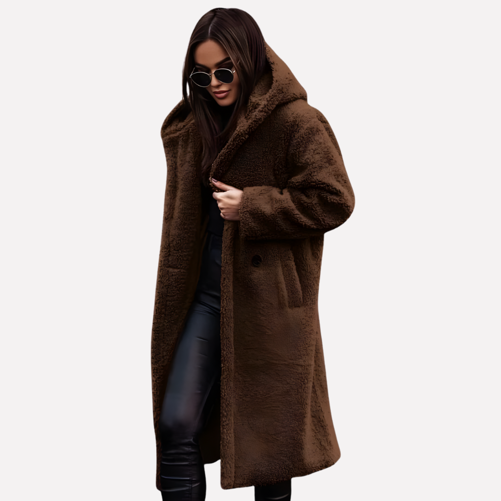 Gemma Elegant Hooded Button Front Coat - image 4