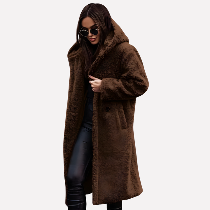 Gemma Elegant Hooded Button Front Coat - image 4