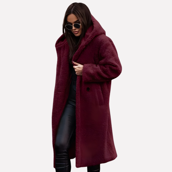 Gemma Elegant Hooded Button Front Coat - image 5