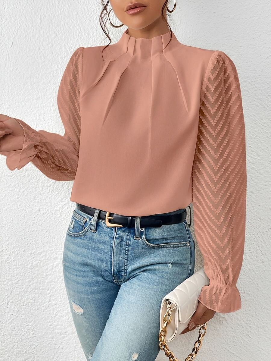 Bella chiffon blouse in beige