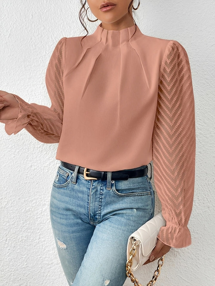 Bella chiffon blouse in beige