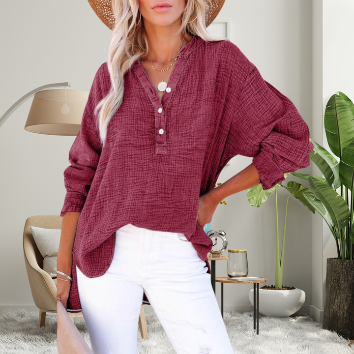 Nore oversized V neck blouse – image 11