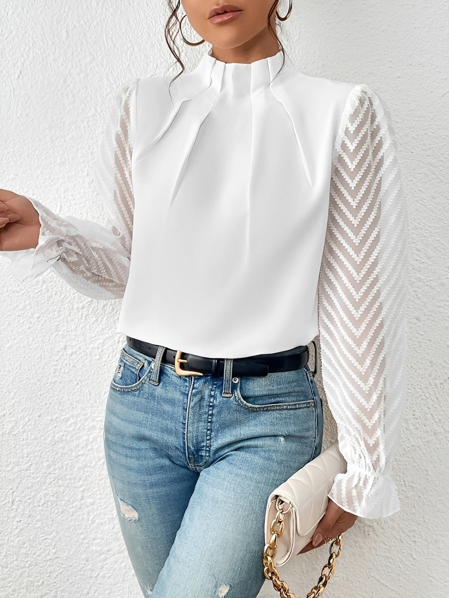 Bella chiffon blouse in blue