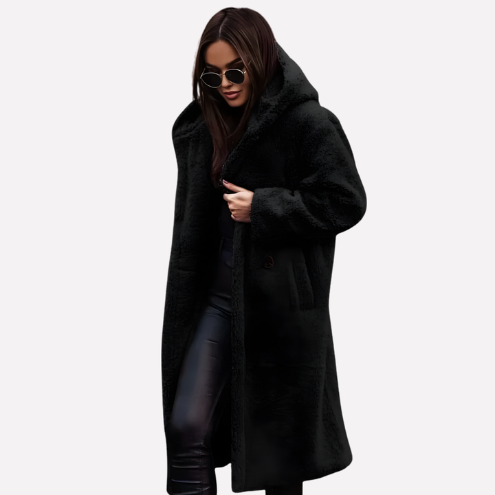 Gemma Elegant Hooded Button Front Coat - image 7
