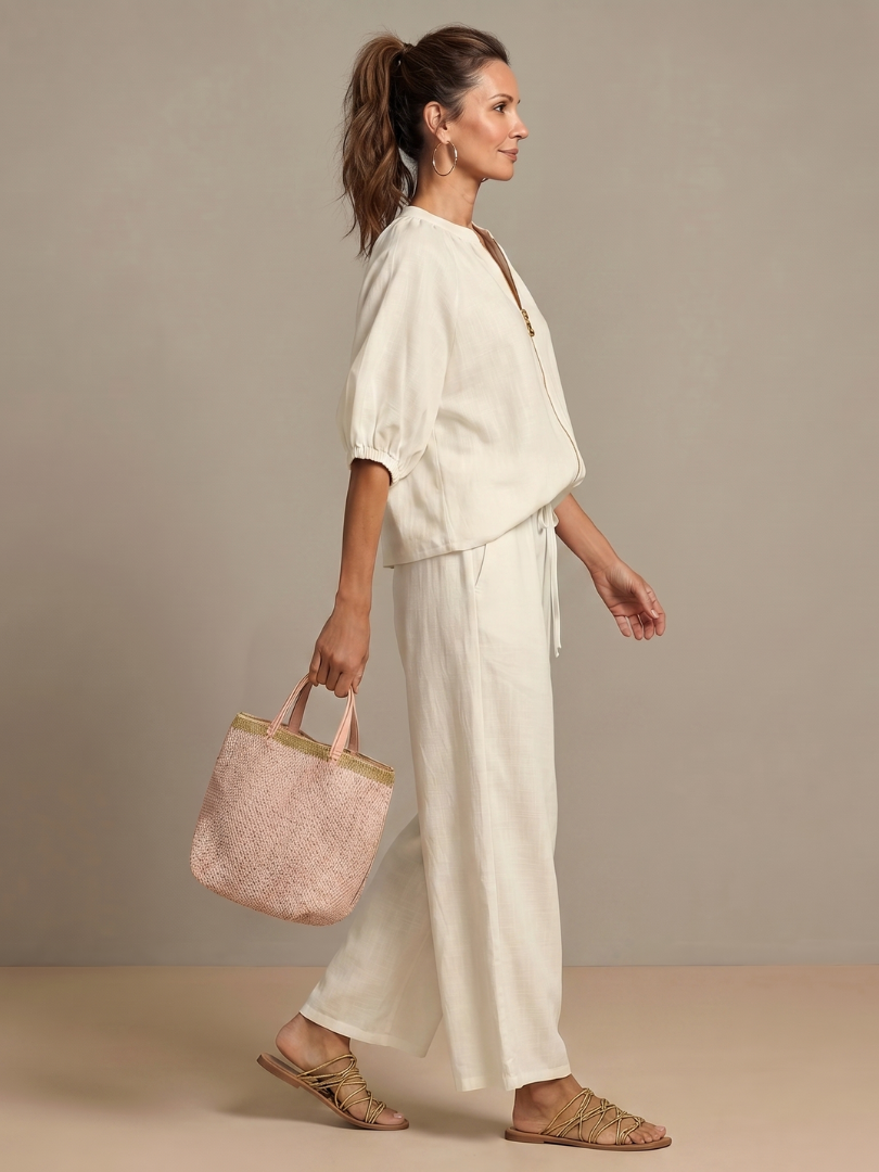 Gaelle zip front top and wide leg trouser set – image 14