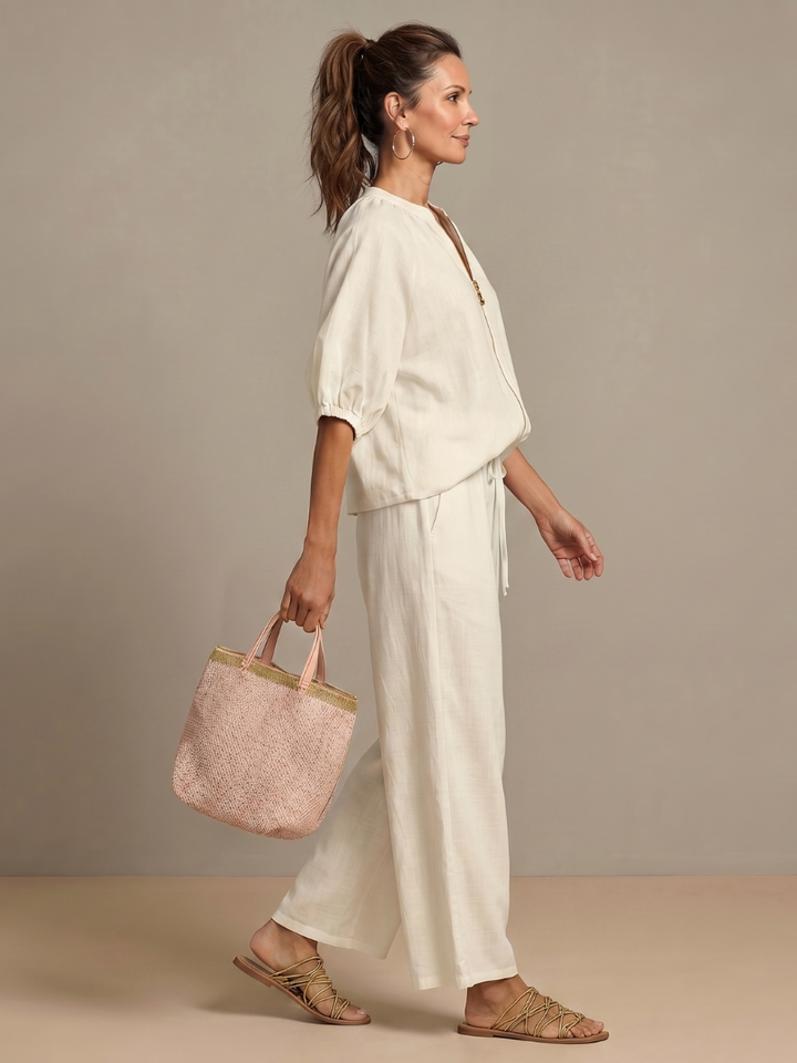 Gaelle zip front top and wide leg trouser set – image 14