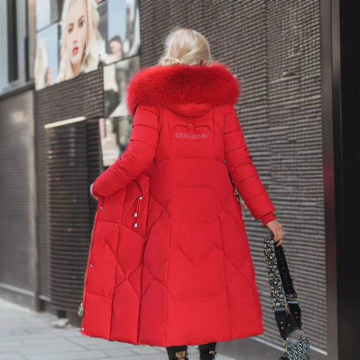Larissa long winter coat with faux fur hood – image 9