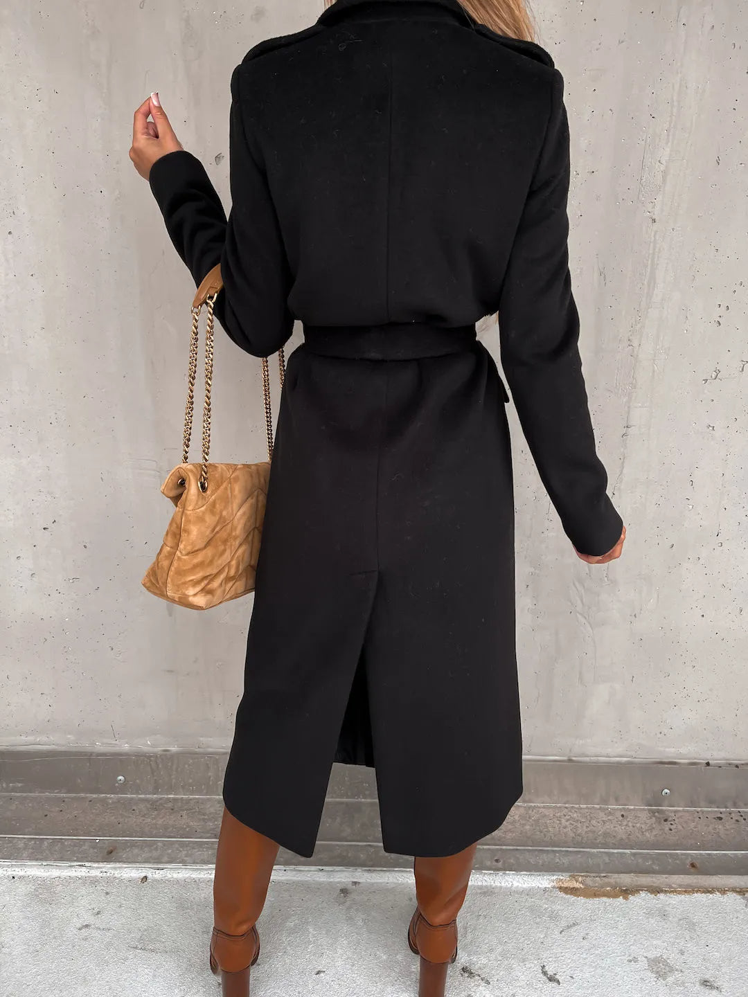 Albane belted wrap coat with notch lapels – image 10