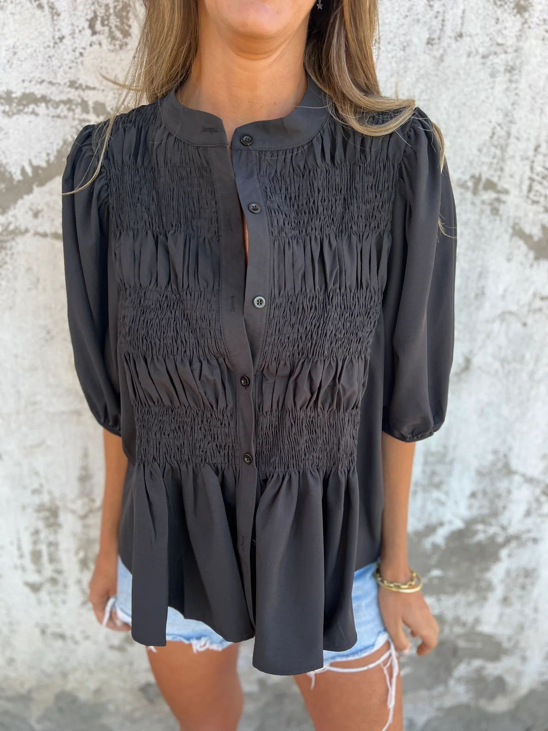 Rosalyn pleated button up blouse – image 11