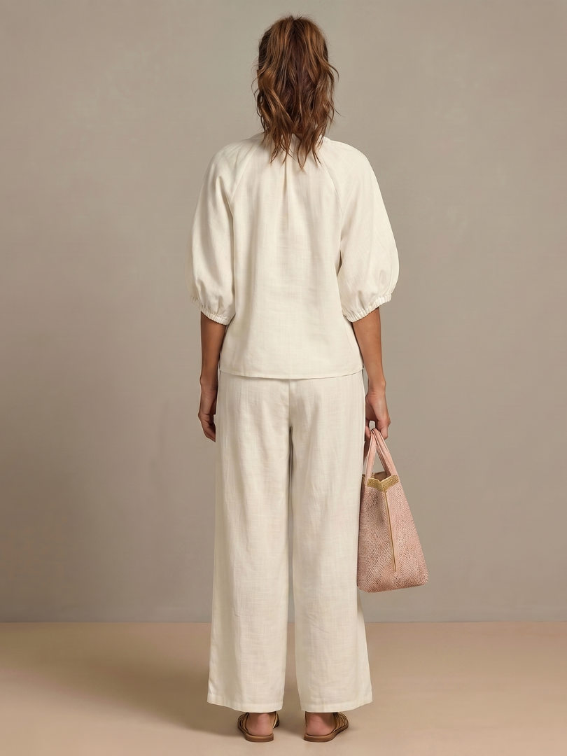 Gaelle zip front top and wide leg trouser set – image 16