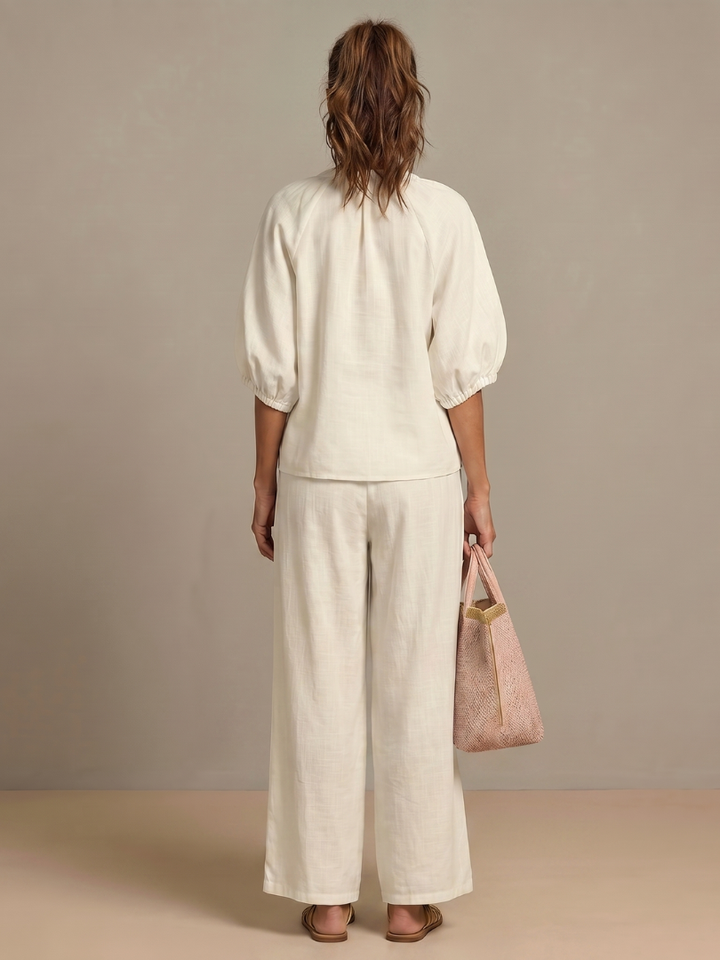 Gaelle zip front top and wide leg trouser set – image 16