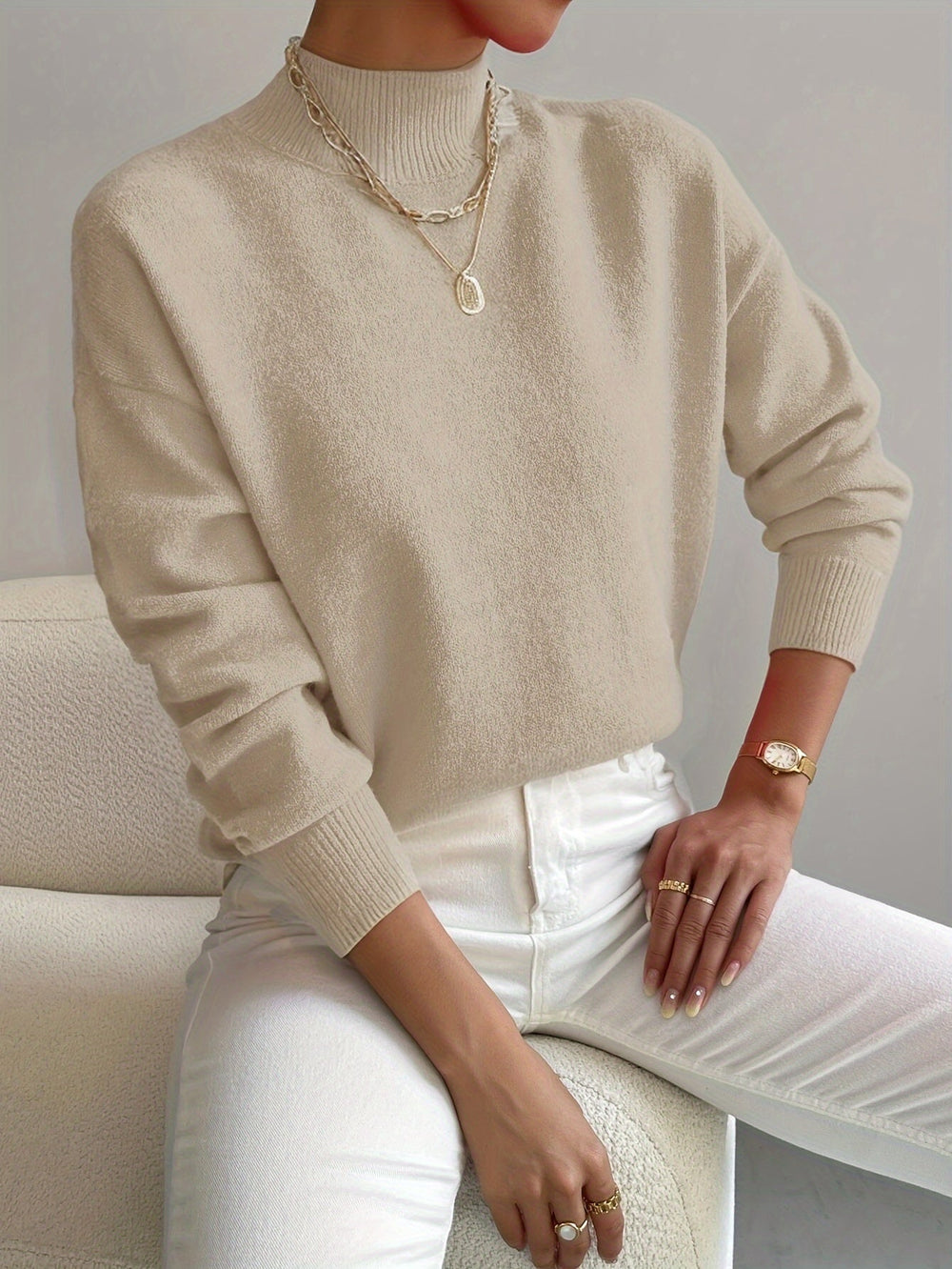 Trine oversized mock neck knit jumper – image 2