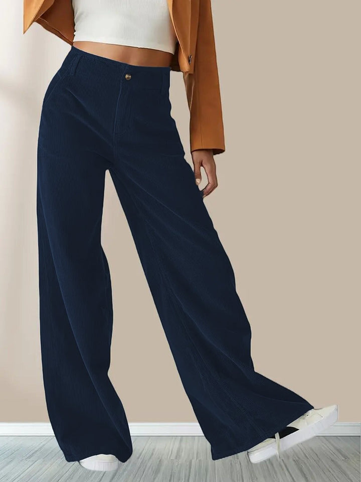 Clemmie high waisted corduroy wide leg trousers – image 3