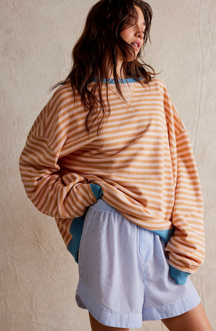 Sabina oversized striped jumper with contrast trim – image 4