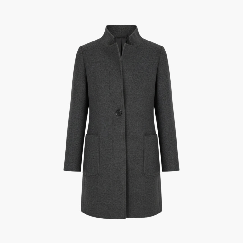 Octavia Elegant Stand Collar Coat with Pockets - image 7