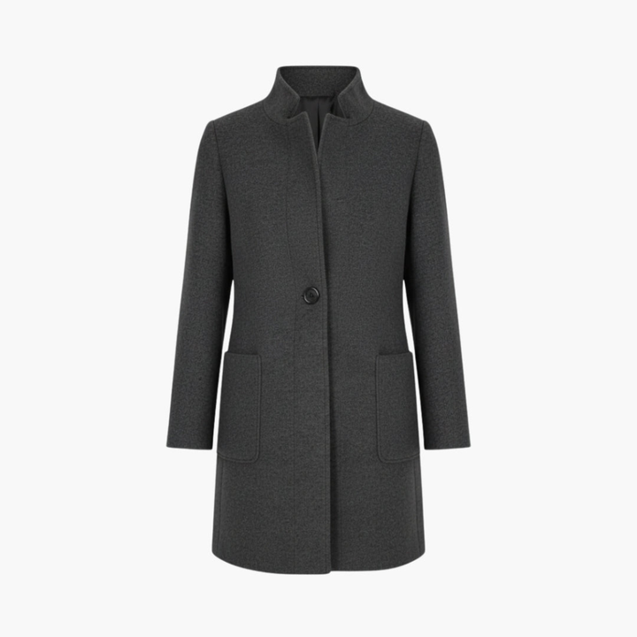 Octavia Elegant Stand Collar Coat with Pockets - image 7