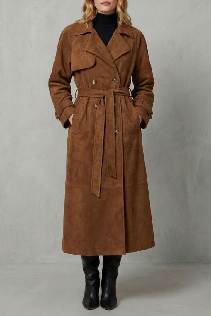 Gwenno faux suede trench coat
