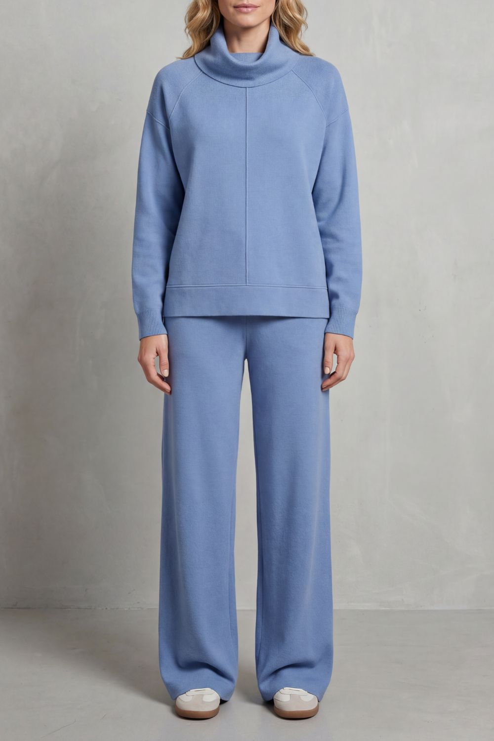 Nicolette draped roll neck and wide leg trouser set