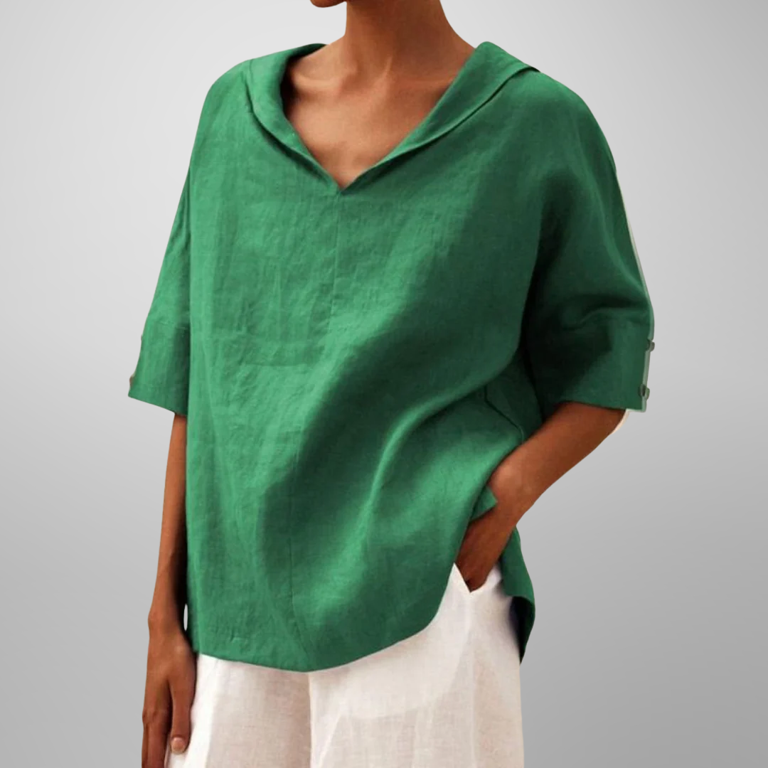 Estella relaxed cotton linen blouse