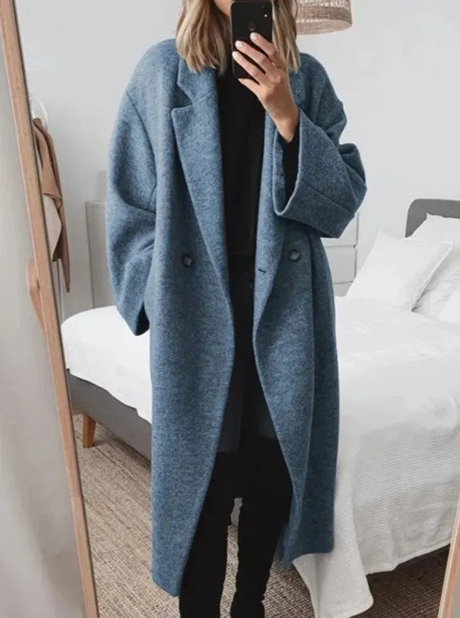 Martha oversized long coat with lapels – image 4
