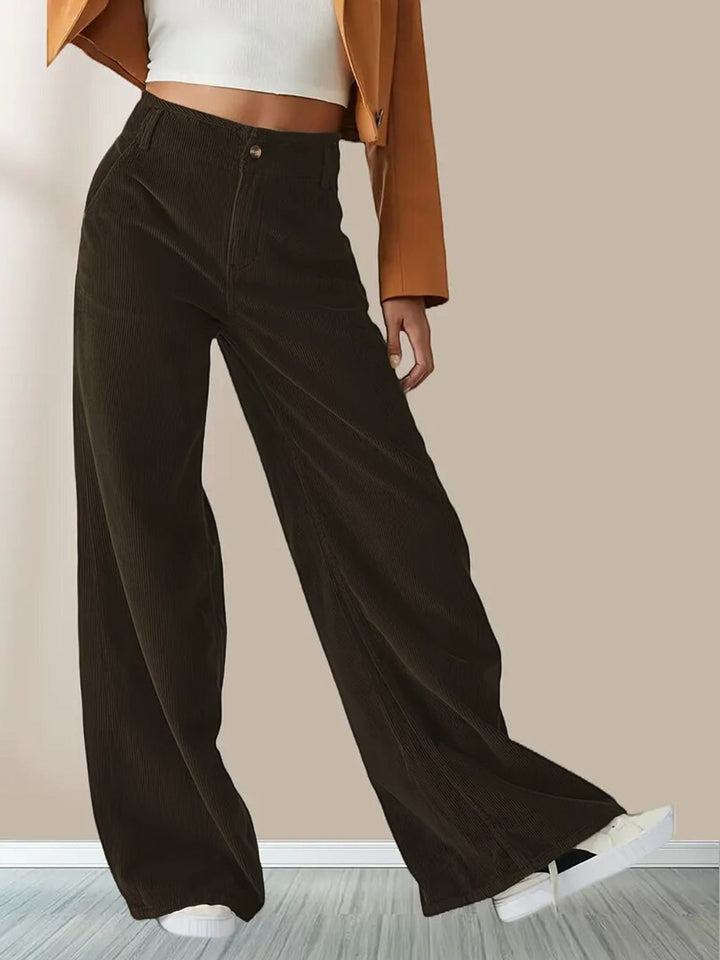 Clemmie high waisted corduroy wide leg trousers – image 4