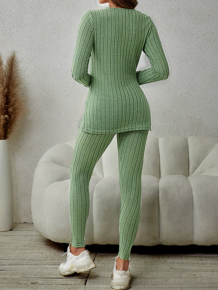 Caprice soft fine rib two piece lounge set – image 4