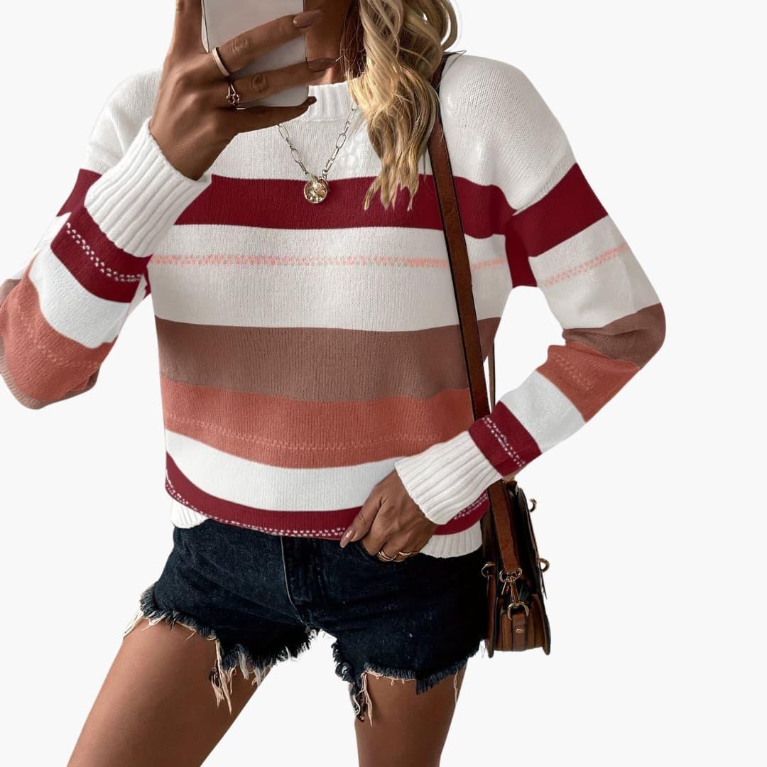 Bethan oversized striped crew neck jumper – image 9