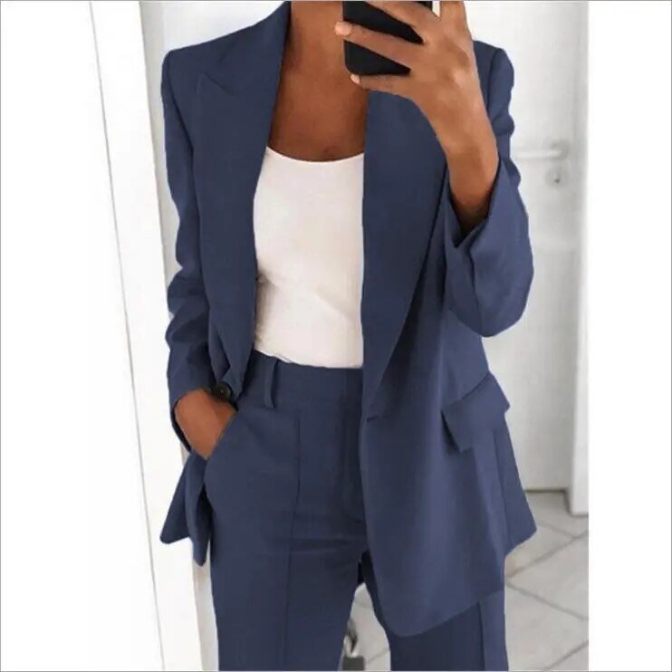 Dulcie stretch trouser suit with tailored blazer – image 7