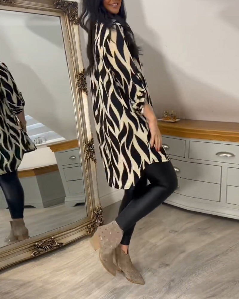 Carlotta printed V neck long sleeve blouse – image 8