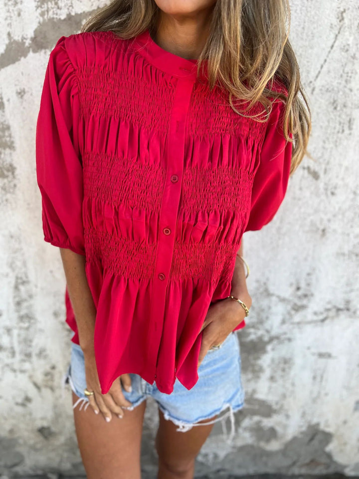 Rosalyn pleated button up blouse – image 4