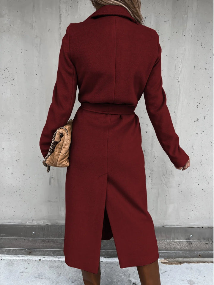 Albane belted wrap coat with notch lapels – image 11