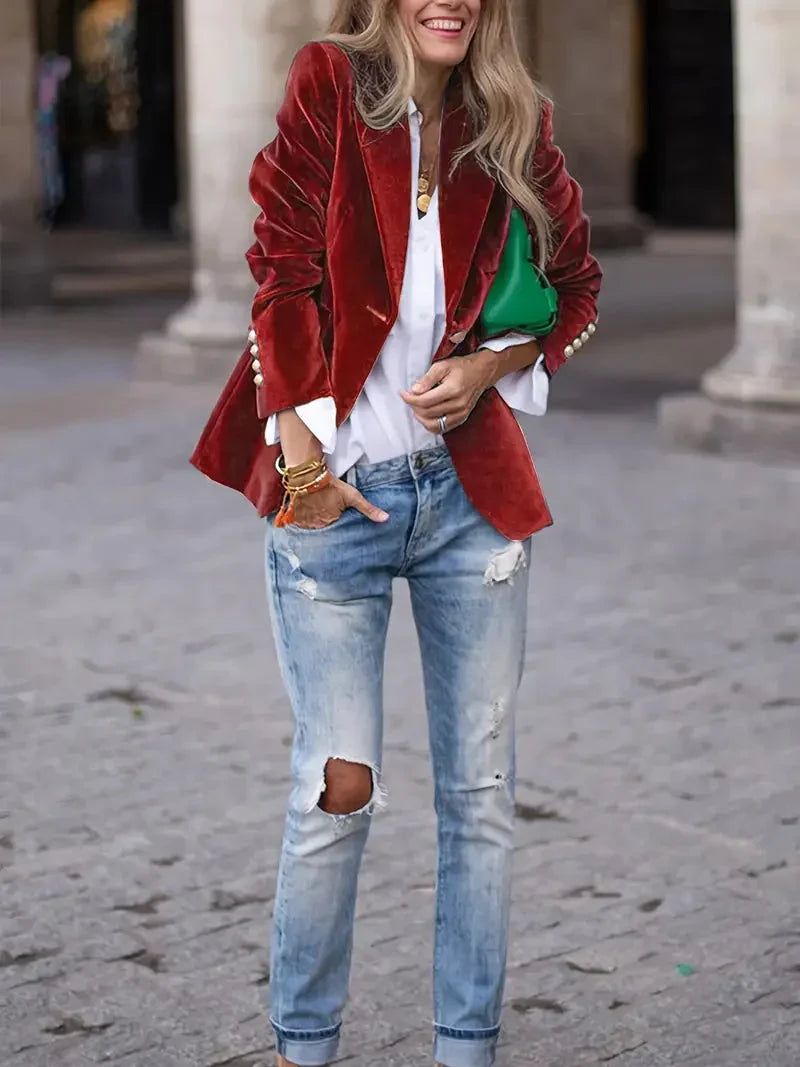 Gwennan velvet blazer jacket – image 18