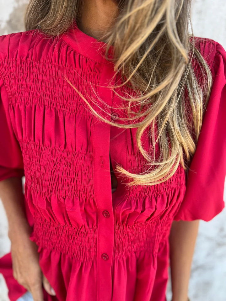 Rosalyn pleated button up blouse – image 5