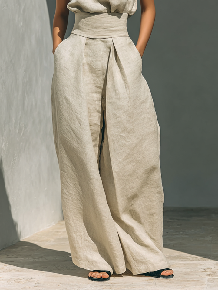 Roxana relaxed sleeveless wide leg two piece set – image 7
