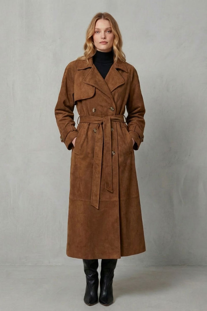 Gwenno faux suede trench coat – image 2