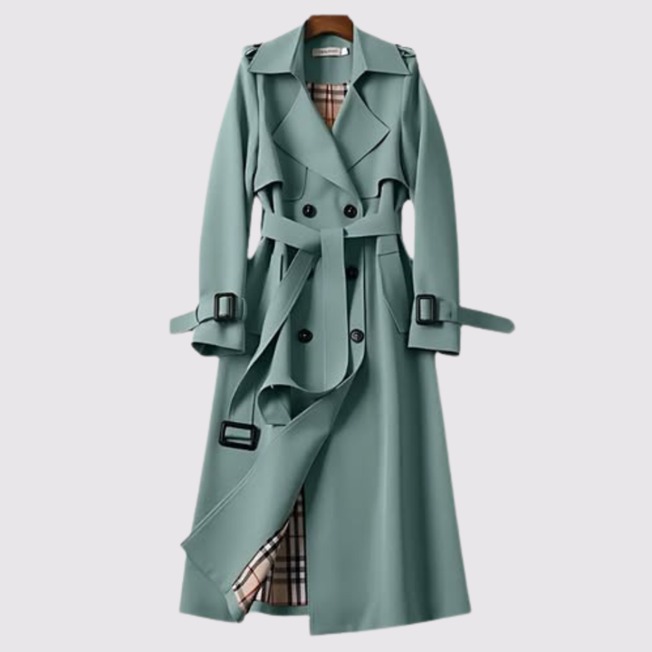 Kerensa Elegant Longline Belted Trench Coat - image 2