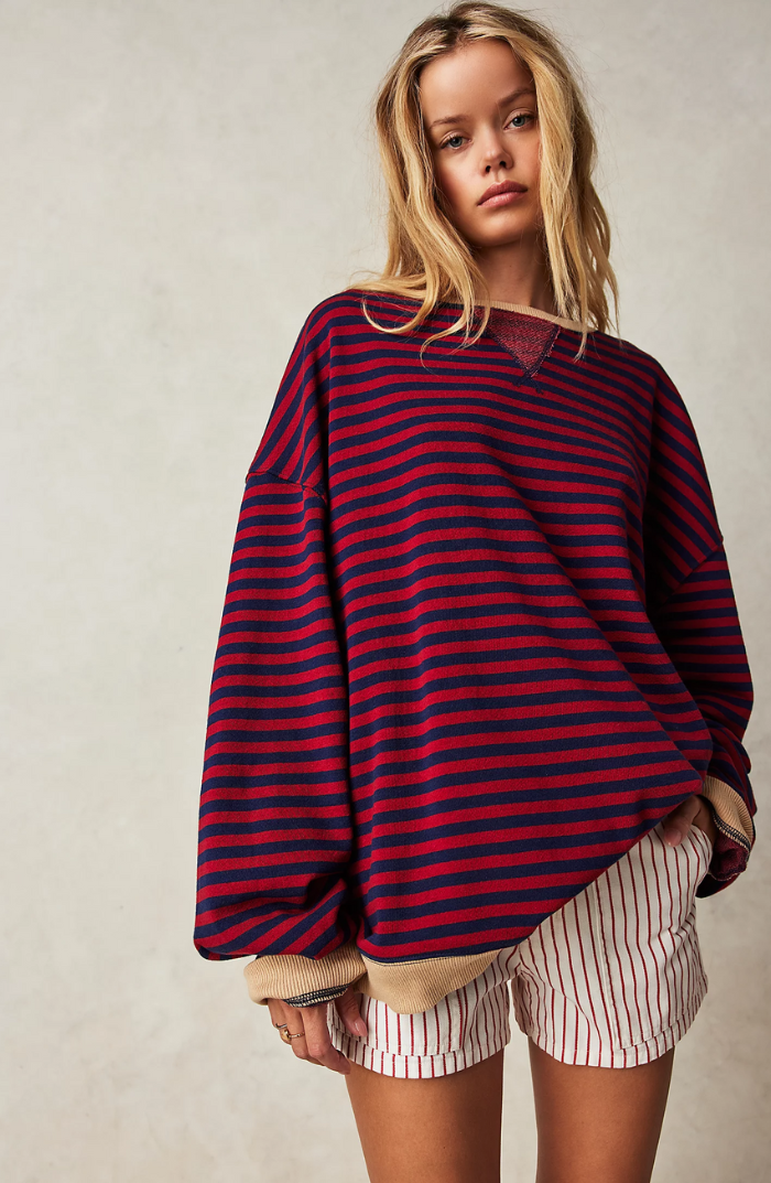 Sabina oversized striped jumper with contrast trim – image 5