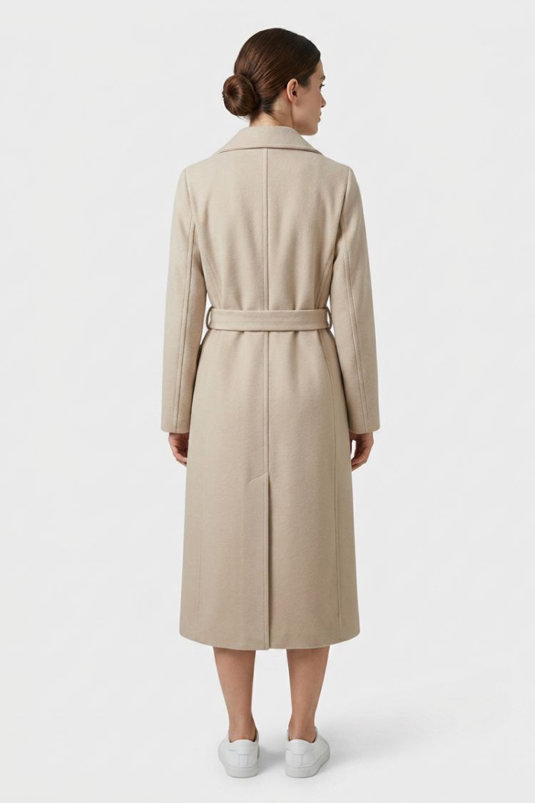 Blanchette notched collar belted long coat – image 3