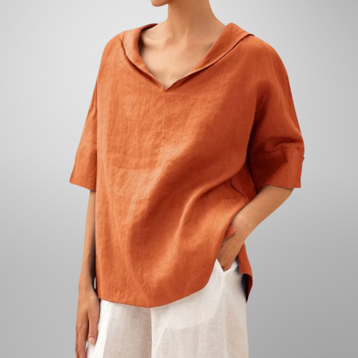 Estella relaxed cotton linen blouse – image 2
