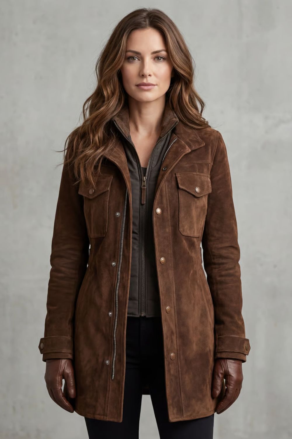 Tesni longline faux suede coat – image 2
